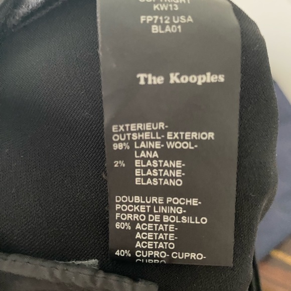 The Kooples Womens Black Suit Wool Trouser, Leather Trim 40 FR / 30” - Picture 5 of 7